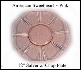 American Sweetheart Pink 12 inch Salver/Chop Plate