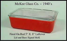 McKee Glass Co~1940's Fired On Refrigerator Leftover