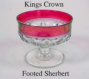 Tiffin U.S. Glass Indiana King's Crown Footed Sherbert