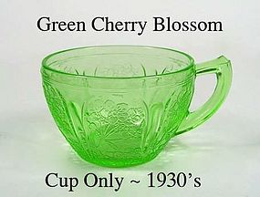 Jeannette Glass ~ Cherry Blossom Green ~ Cup only