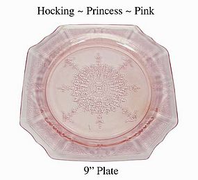 Hocking ~ Princess Pink 9 inch Dinner Plate