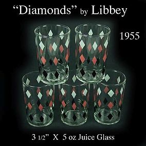 Libbey Swanky Size Tumblers ~ Diamonds Pattern