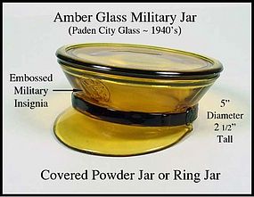 Paden City ~ Military Dress Hat ~ Cov Powder Jar-1940's