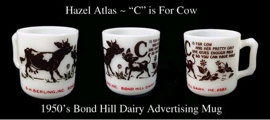 Hazel Atlas C is for Cow Advertising Alphabet Mug