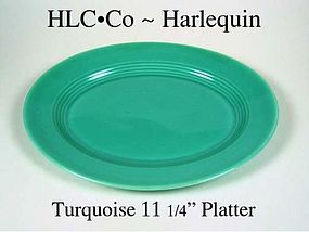 HLC Harlequin Original Turquoise Color 11" Oval Platter