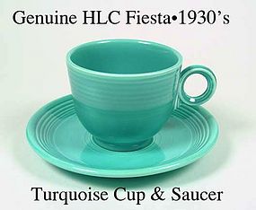 HLC Genuine Original Turquoise Fiesta Cup & Saucer