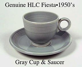 HLC Genuine Original Gray Fiesta Cup & Saucer