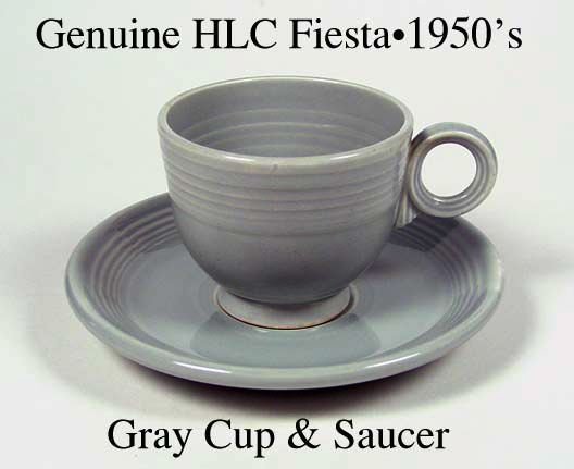 HLC Genuine Original Gray Fiesta Cup &amp; Saucer