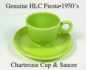 HLC Genuine Original Chartreuse Fiesta Cup & Saucer