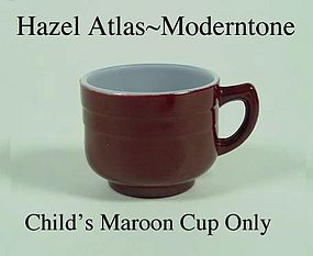 Hazel Atlas Fired On Moderntone Maroon Cup Only