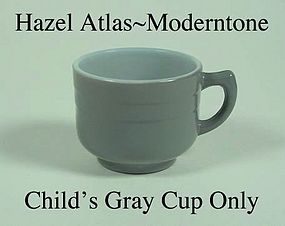 Hazel Atlas Fired On Moderntone Gray Cup Only