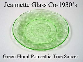 Jeannette Floral Poinsettia Green Cup Ring Saucer