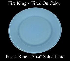 Fire King Fired On Color ~ Pastel Blue Salad Plate