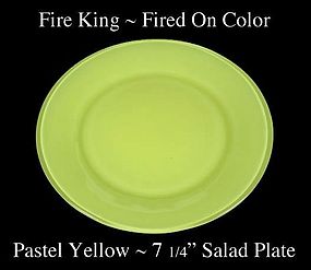 Fire King Fired On Color ~ Pastel Yellow Salad Plate