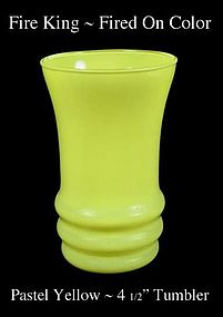 Fire King Fired On Color ~ Pastel Yellow Water Tumbler