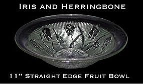 Jeannette ~ Iris and Herringbone Lg Straight Fruit Bowl