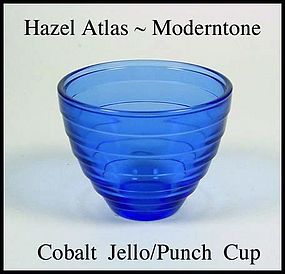 Hazel Atlas Moderntone Cobalt Jello Punch Cup