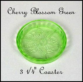 Jeannette Glass ~ Cherry Blossom Green ~ Coaster