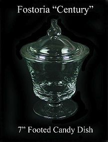 Fostoria Glass Co. ~ 1950's ~ "Century" Ftd Candy Jar