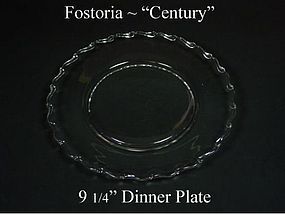 Fostoria Glass Co. ~ 1930's ~ "Century" 9 1/4" Plate