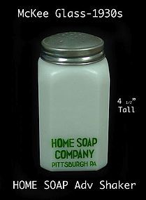 McKee Tall Kitchen Home Soap Advertising Shaker-1930s
