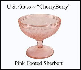 U.S. Glass Co. 1930s CherryBerry Pink Footed Sherbert