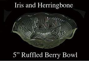 Iris and Herringbone Crystal Ruffled 5" Berry Bowl