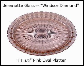 Jeannette ~ Windsor Pink 11 1/2" Oval Platter~1930's