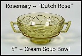 Federal Glass ~ Rosemary Dutch Rose Amber Cream Soup