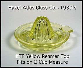 Hazel Atlas Yellow Reamer Top For 2 C Measuring Juicer