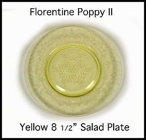 Hazel Atlas Yell Florentine Poppy II 8 1/2" Salad Plate