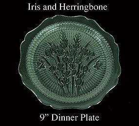 Jeannette ~ Iris and Herringbone 9 inch Dinner Plate
