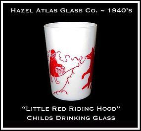 Hazel Atlas Childs Red Little Red Riding Hood~Tumbler