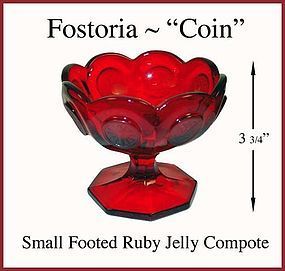 Fostoria Coin Royal Ruby Small Footed Jelly Compote