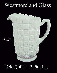 Westmoreland Glass Co. - "Old Quilt" - 3 Pint Pitcher