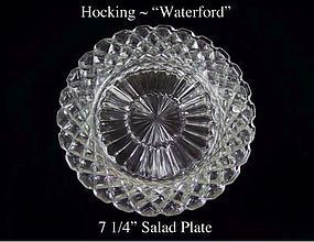 Hocking Crystal Waterford "Waffle" Salad Plate 1930's