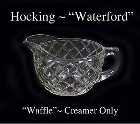 Hocking Crystal Waterford "Waffle" Creamer ~ 1930's