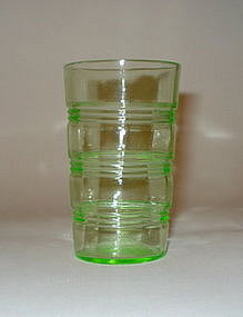 Hocking Green Ring Juice Glass