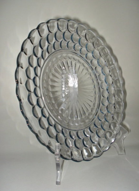 Fire King 1940s Blue Bubble Bullseye Dinner Plate