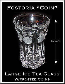 Fostoria Frosted Coin Large Ice Tea Glass
