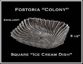 Fostoria Colony Square Ice cream Dish