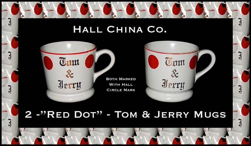 Hall China Red Dot 2 Tom &amp; Jerry Mugs