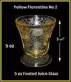 Yellow Florentine II - 5 oz Footed Juice Glass