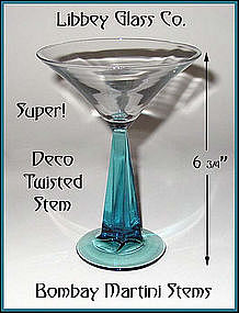 Libbey "Bombay" Blue Stem for Martini/Champagne Super!