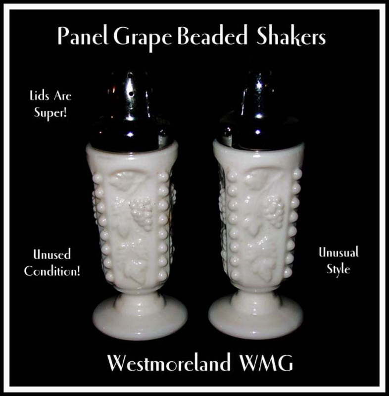 Westmoreland Paneled Grape Beaded SALT &amp; PEPPER Shakers