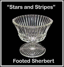 Hocking Glass Crystal Stars and Stripes Footed Sherbert