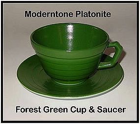 Moderntone Platonite Dark Green Cup and Saucer