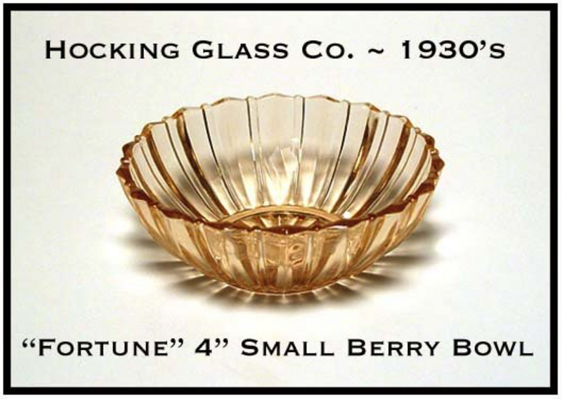 Hocking Glass Pink Fortune Small Berry Bowl