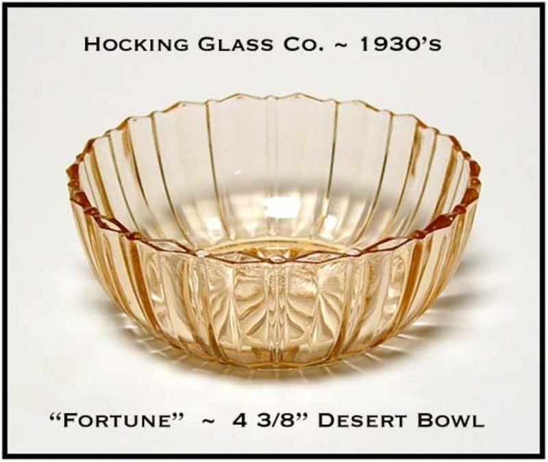 Hocking Glass Pink Fortune Small Dessert Bowl