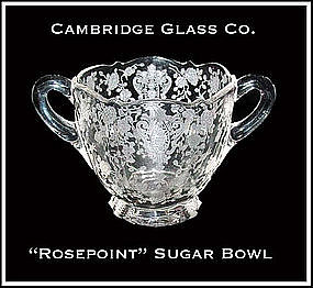 Cambridge Glass Co. ~ Rosepoint Unusual Sugar Bowl